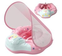 Baby Float with Canopy, Inflatable Non-Slip Adjustable Safe Baby Swimming Float with Pump for Girls Boys, Large Children'S Swimming Ring, Underarm Ring.