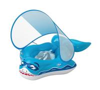 Baby Float with Canopy, Skin-Friendly Swimming Float, Foldable Fun Shark Shape Ring with Shade for Swimming Outdoor Backyard Kids Toddler Boy Girl
