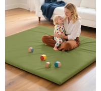 Baby Floor Mat Thick Soft Non Toxic Vegan Leather Waterproof Foam Baby Floor Mat Pad Floor Mat Playpen Mat 48x59 inch for Babies and Kids, Green
