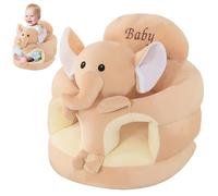 Baby Floor Seat, 17.7 Inch Cute Elephant Learn to Sit Baby Seat with Thickened Support Plate, Soft ＆ Elastic