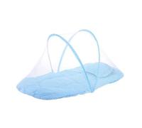 Baby Foldable Mosquito Net Insect Protections Breathable Bed Tent with Cute Dot Print Cushion and Pillow (Blue, 92cmx48cmx42cm)