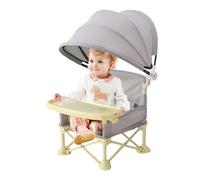 Baby Folding Chair with Tray - Foldable Baby Chair for Dining | Portable Toddler Seat with Sun Canopy for Home Outdoor Lawn Travel Camping Beach Picnic