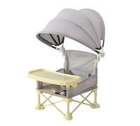 Baby Folding Dining Chair with Canopy and Removable Tray | Baby Travel Seat Booster | Portable Toddler Camping Chair for Indoor Outdoor Camping Beach Lawn