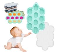 Baby Food Ice Cube Tray | Food-Grade Silicone Freezer Mold with Locking Lid (10-Cell) Leakproof & One-Push Release - Perfect for Puree Storage, Coffee Cubes & Family Meal Prep