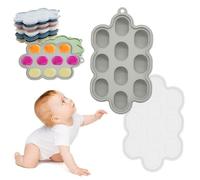 Baby Food Ice Cube Tray | Food-Grade Silicone Freezer Mold with Locking Lid (10-Cell) Leakproof & One-Push Release - Perfect for Puree Storage, Coffee Cubes & Family Meal Prep