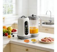 Baby Food Maker, 4 in 1 Baby Food Processor, Multifunctional Touch Control Food Steamer Puree Blender with Auto Cooking & Grinding, 4 Preset Menu for Healthy Homemade Food