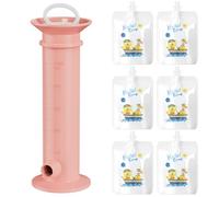 Baby Food Pouch Maker, 7PCS/Set Safe Baby Pouch Maker with 6PCS 150ml Refillable Reusable Food Pouches for Kids, Easy to Clean Reusable Pouches