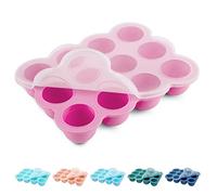 Baby Food Storage Container,Silicone Baby Food Freezer Tray with Lid, Food Grade Silicone,Perfect Food Container for Homemade Baby Food,Fruit Purees&Vegetables,and Breast Milk(Pink)