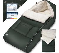 Baby Footmuff grey-green lined suitable for pushchairs