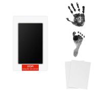 Baby Footprint & Handprint Kit - 1Pcs Black Inkless Print Pads Plus 2 Imprint Cards,Pet Paw Print Kit - Baby Footprint Kit,Safe Non-Toxic for Feet and Hands(S) (M-black)