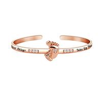 Baby Footprints Bangle Cuff Pregnancy Mom to Be Gift Sometimes The Smallest Things Take Up The Most Room in Your Heart Pregnancy Announcement Gifts for New Mom (the smallest -CUFF)