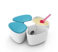 Baby Formula Dispenser Portable 4 180ml Compartments Milk Powder Dispenser Container Non Spill Strong Seal Milk Powder Snack Container (Green)