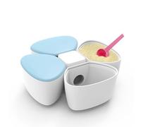 Baby Formula Dispenser Portable 4 180ml Compartments Milk Powder Dispenser Container Non Spill Strong Seal Milk Powder Snack Container (Blue)