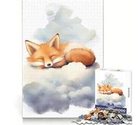 Baby Fox Sleep 1000 Piece Jigsaw Puzzle Clear Thinking Tranquil Pastime Precise Edges Festive Surprise (38x52cm)