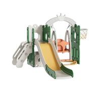 Baby Freestanding Slide Baby Slide and Swing Set Toddler Climber Swing Set Infant Playground Play Set Indoor Outdoor Long Slide Baby Playground Activity Center Kid Play Equipment (Tower Green)