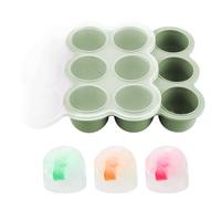 Baby Freezer Bays - Weaning Freezer Tray | Silicone Freezer Molds | 9 Grid Storage Cube Containers With Lids For Refrigerator Purees P