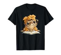 Baby Frog Open Book Reading Animal Lover Graphic Portrait T-Shirt