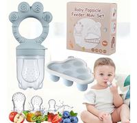 Baby Fruit Dummies, Baby Nibbler, Silicone Fruit Teat Multifunctional Baby Dummy, Baby Dummy 3 Sizes, 1 Freezer, Suitable from 6 to 24 Months (Blue)