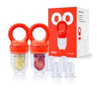 Baby Fruit Feeder by Lovenoobs™, Frozen Teething Toys for Babies, Weaning Dummy, 2 Pack, Fruit Pacifier with 6 Teats, BPA/BPS Free, Mesh Teether, Food-Grade Silicone, Baby Feeding Essentials