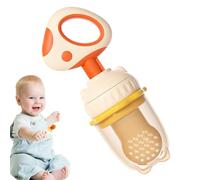 Baby Fruit Feeder - Dinosaur Mushroom Shape Silicone Food Pacifier with Teething Toy - Freezing Fruit Teether, Breast Milk Popsicle Molds, Forage Feeder for Babies 4 Months