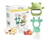 Baby Fruit Feeder with Popsicle Mold, Cute Silicone Teething Toys for Babies 3-12 Months for Baby Feeding Gift (GreenB)