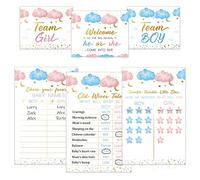 Baby Gender Reveal Party Supplies Kit,Twinkle little star Photo Props Games Decorations,He or She,Includes 3 Game Posters (11x17),3 Signs (8x10),60 Blue and Pink Voting Stickers