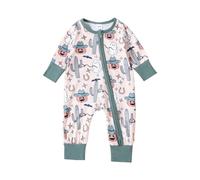 Baby Ghost Pumpkin Pyjamas Onesie Newborn Boys Girls Halloween Jumpsuit Long Sleeve Zip Up Outfit Soft Cute Print Footless Bodysuit Cotton Sleepsuits (Grey, 3-6 Months)