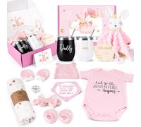 Baby Gift Set, Baby Girl Gifts, New Mom Gifts for Women, New Parents Gifts for Couples w/ New Mom and Dad Tumbler Newborn Essentials for Gender Reveal, Baby Shower Pregnancy Gifts for First Time Moms