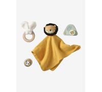 Baby Gift Set in Fabric & FSC® wood yellow