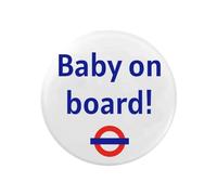 Baby Gifts Pin Badge: Baby On Board Badge TFL London Underground - Pregnancy Announcement Essentials for New Mum - Gender Reveal Ideas, Pregnant Badge, Baby Travel Accessories (Large 59mm)