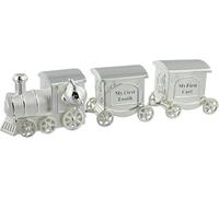 Baby Gifts WBM-GFT14 Harts Train with 2 Carriages Tooth and Curling Box Silver Plated Clear 200g