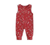 Baby Girl Boy Cartoon Patterns Jumpsuit Dungarees Sleeveless Round Neck Applique Animal Baby Infant Kid Toddler Romper Overall Little Boys Girls Overalls Casual Christmas (Christmas, 12-18 Months)