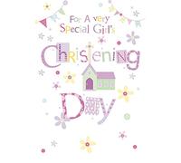 Baby Girl Christening Day Greeting Card 20 x 14 cm Very Special Occasion Congratulations