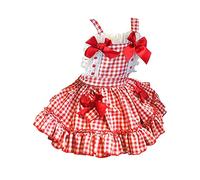 Baby Girl Dresses 3 Months Toddler Kids Baby Girls Plaid Bow Lolita Princess Dress Clothes (Red, 6-7 Years)