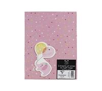 Baby Girl Gift Wrapping Paper 2 Sheet With 2 Matching Gift Tag Size (50 x 70cm) 100% Recyclable Paper -Eco Friendly