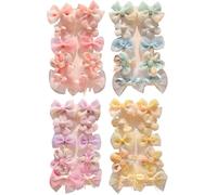 Baby Girl Hair Clips, 40Pcs Pearl Bead Flower Baby Hair Bows Clips 4 Colors Cute for Infant, Toddler, Kids