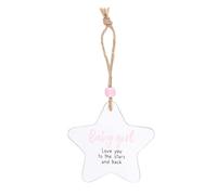Baby Girl Hanging Star Sentiment Sign