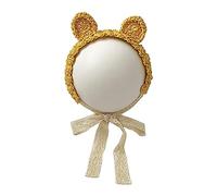 Baby Girl Headband Neonatal Fetal Cap Hair Bands Handmade Infant Headdress Baby Hair Accessories Cute Bear Ear Headpiece Straw Headwear