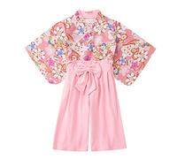 Baby Girl is Here Girls Spring Summer Floral Cotton Print Short Sleeve Shorts Pajamas Clothes (Pink, 5-6 Years)