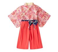 Baby Girl is Here Girls Spring Summer Floral Cotton Print Short Sleeve Shorts Pajamas Clothes (Red, 2-3 Years)