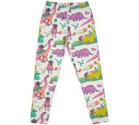 Baby girl leggings Raspberry Republic Dino Riders Rainbow Blanc 2/3 ans