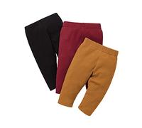 Baby Girl Leggings Solid Knitted Cotton Pants 9-12 Months (Pack of 3)