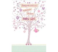 Baby Girl Newborn Greeting Card 15 x 23 cm Congratulations On The Arrival of Your Baby Girl