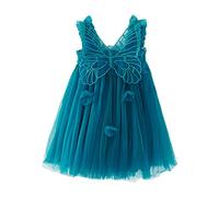 Baby Girl Princess Dress Toddler Sleeveless Solid Butterfly Tulle Suspenders Dresses with Angel Wings Dance Party Clothes for All Occasions Girls Birthday Outfit Princess Tutu Skirt