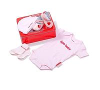 Baby Girl Set: Bodysuit, Hat, Socks, Shoes & Money Box. Perfect for A New Baby Girl or Christening