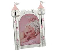 Baby Girl Silver Plated Princess Castle Photo Frame 8.5" x 5.5" - Birth Gift