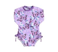 Baby Girl Swimming Suit Baby Swimsuit 6 12 18 24 Months 2T 3T Infant Toddler Girls Swimwear Rash Guard Zipper One Piece Long Sleeve Beachwear Bathing Suits Wetsuit (Purple, 18-24 Months)