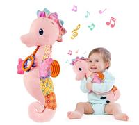 Baby Girl Toys 0-6 Months,Infant Musical Stuffed Animals Soft Toy with Bright Colors,Crinkle Sound Paper, Multi-Textures & Rattles,Baby Newborn Toys for 0 3 6 9 12 Months Boy/Girls(Pink)