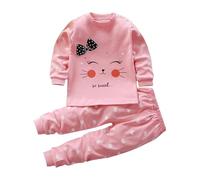 Baby Girls 2 Pieces Outfits Toddler Ribbed Long Sleeve Sweatshirt Trousers Set Kids Fall Winter Tracksuit Unicorn Mermaids Rainbow Cat Dog Toddler Clothing