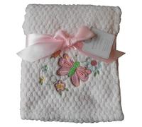 Baby Girls Beautiful Pink Butterfly and Flowers Blanket Wrap 100cm x 75cm Approx